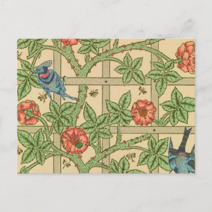 William Morris Trellis Classic Wallpaper Design Briefkaart