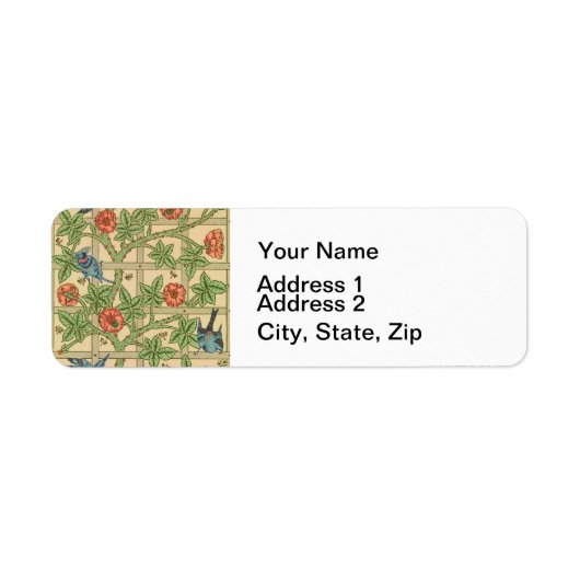 William Morris Trellis Classic Wallpaper Design Etiket (Voorkant)