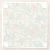 William Morris Trellis Classic Wallpaper Design Glazen Onderzetter (Achterkant)