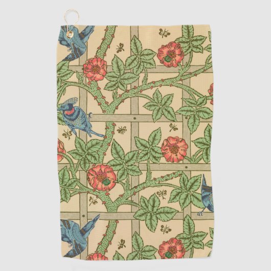 William Morris Trellis Classic Wallpaper Design Golfhanddoek (Voorkant)