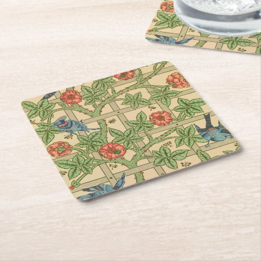 William Morris Trellis Classic Wallpaper Design Kartonnen Onderzetters (Schuin)