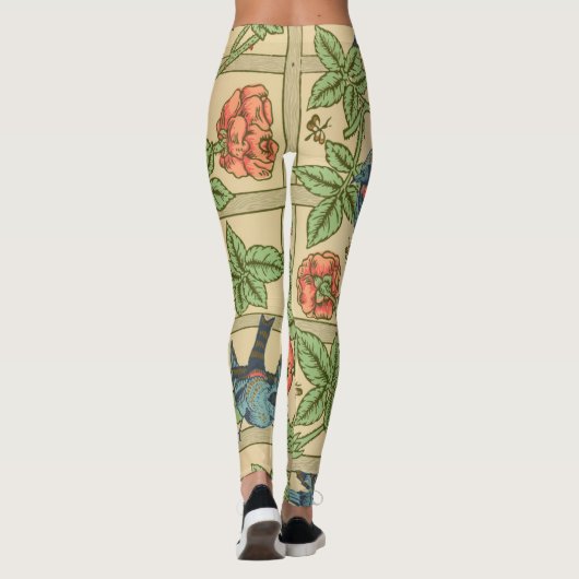William Morris Trellis Classic Wallpaper Design Leggings (Achterkant)