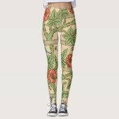 William Morris Trellis Classic Wallpaper Design Leggings (Voorkant)
