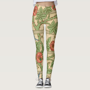 William Morris Trellis Classic Wallpaper Design Leggings