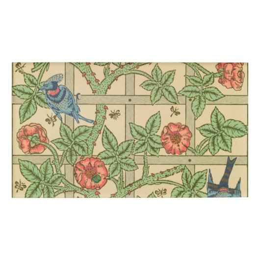 William Morris Trellis Classic Wallpaper Design Naambadge (Voorkant)