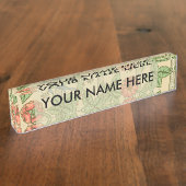 William Morris Trellis Classic Wallpaper Design Naambordje (Zijkant)