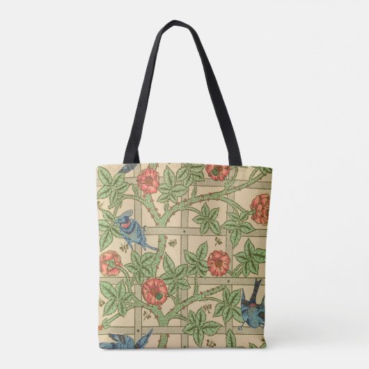 William Morris Trellis Classic Wallpaper Design Tote Bag (Achterkant)