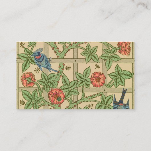 William Morris Trellis Classic Wallpaper Design Visitekaartje (Achterkant)