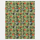 William Morris Trellis Patroon in Groen Fleece Deken (Voorkant)