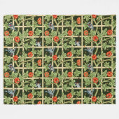 William Morris Trellis Patroon in Groen Fleece Deken (Voorkant (Horizontaal))