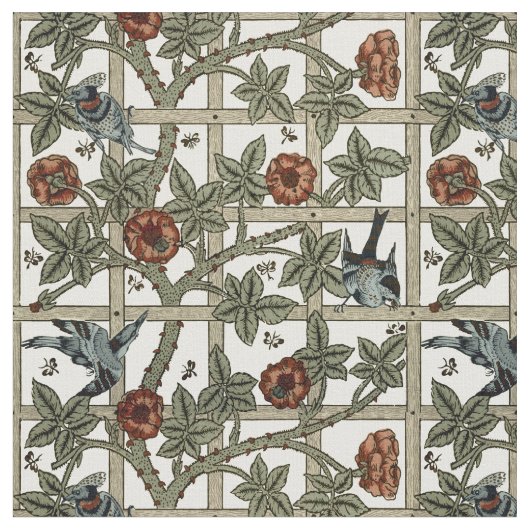 William Morris  "Trellis" Pattern Stof (Close Up)