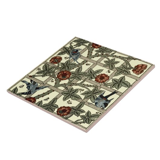 William Morris  "Trellis" Pattern Tegeltje (Zijkant)