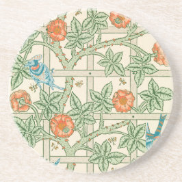 William Morris Trellis Victoriaans Behang Zandsteen Onderzetter
