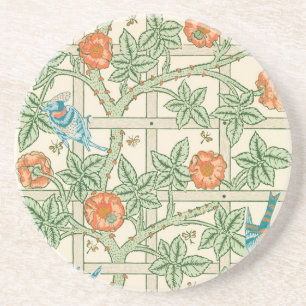 William Morris Trellis Victoriaans Behang Zandsteen Onderzetter