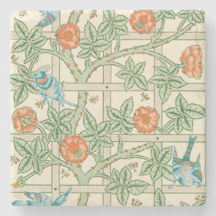 William Morris Trellis Victoriaans Behangpapier Stenen Onderzetter