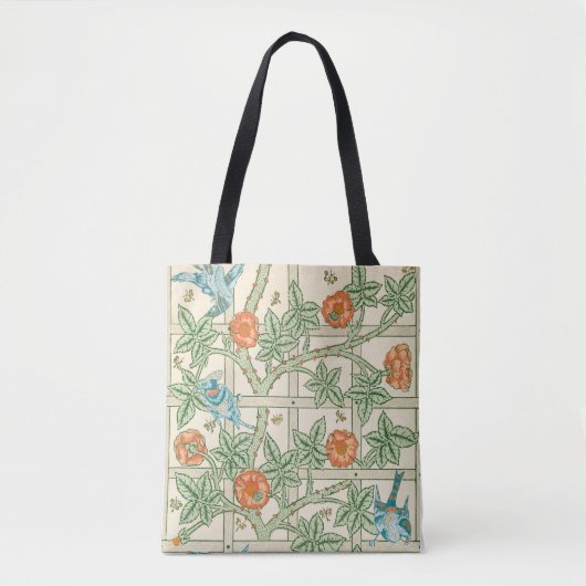 William Morris Trellis Victoriaans Behangpapier Tote Bag (Voorkant)