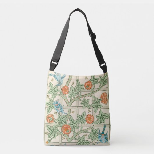 William Morris Trellis Victorian Wallpaper Crossbody Tas (Voorkant)