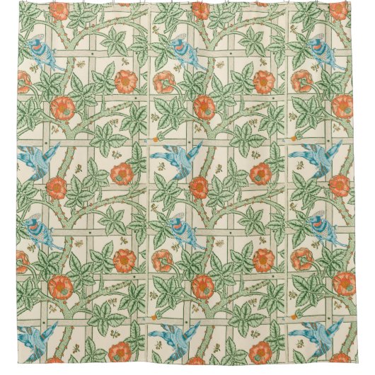 William Morris Trellis Victorian Wallpaper Douchegordijn (Voorkant)