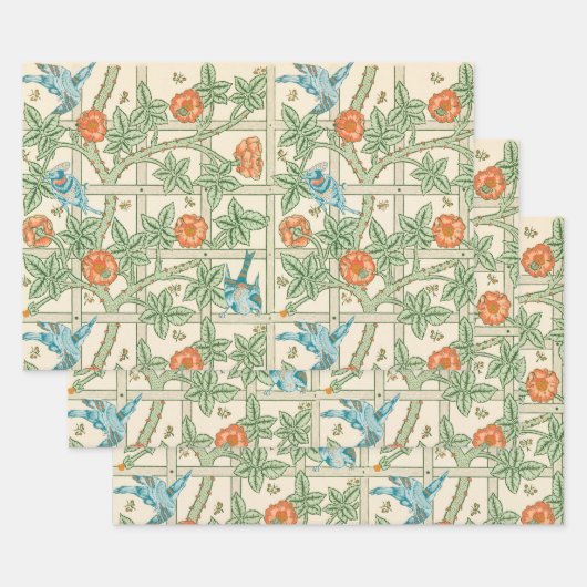 William Morris Trellis Victorian Wallpaper Inpakpapier Vel (Set)