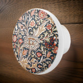 William Morris Trent Floral Red Indigo Gold Keramische Knop