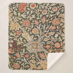 William Morris Trent Garden Flower Classic Botanic Sherpa Deken