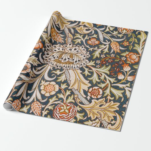 William Morris Trent Garden Flower Pattern Classic Cadeaupapier (Uitgerold)