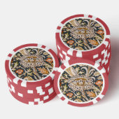 William Morris Trent Garden Flower Pattern Classic Poker Chips (Opstapeling)