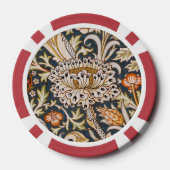 William Morris Trent Garden Flower Pattern Classic Poker Chips (Achterkant)