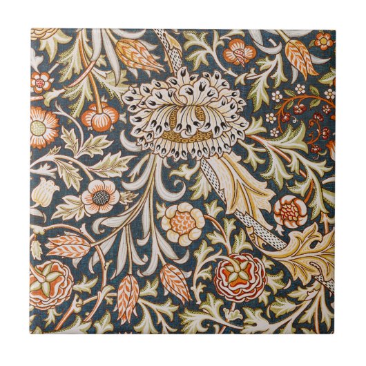 William Morris Trent Garden Flower Pattern Classic Tegeltje (Voorkant)