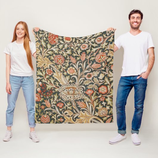 William Morris Trent Tuin Bloem Classic Botanic Fleece Deken (In situ)