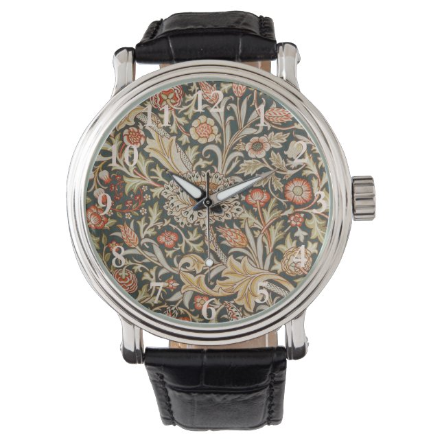 William Morris Trent Tuin Bloem Classic Botanic Horloge (Voorkant)