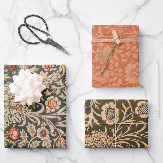 William Morris Trent Tuin Bloem Classic Botanic Inpakpapier Vel (Voorkant)