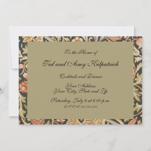 William Morris Trent Tuin Bloem Classic Botanic Kaart (Achterkant)