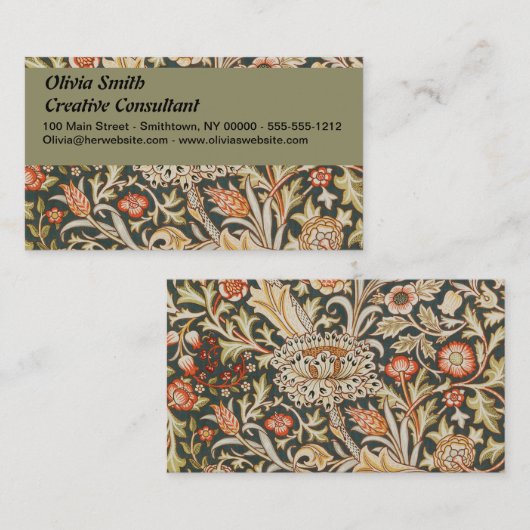 William Morris Trent Tuin Bloem Classic Botanic Visitekaartje (Voorkant / Achterkant)