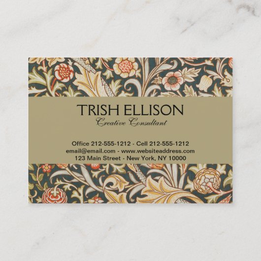 William Morris Trent Tuin Bloem Classic Botanic Visitekaartje (Achterkant)