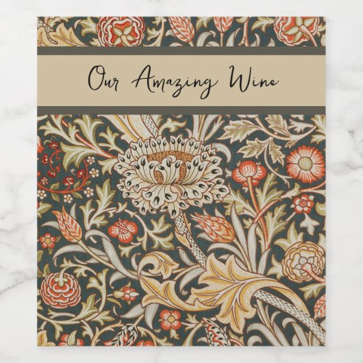 William Morris Trent Tuin Bloem Classic Botanic Wijn Etiket (Enkel label)