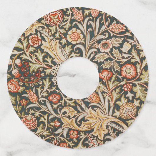 William Morris Trent Tuin Bloem Classic Botanic Wijnglaslabel (Voorkant)