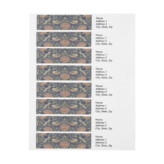 William Morris Tudor Roos Wallpaper Adreslabel Wikkel (Vel)