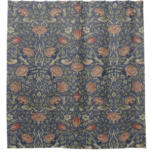 William Morris Tudor Roos Wallpaper Douchegordijn (Voorkant)