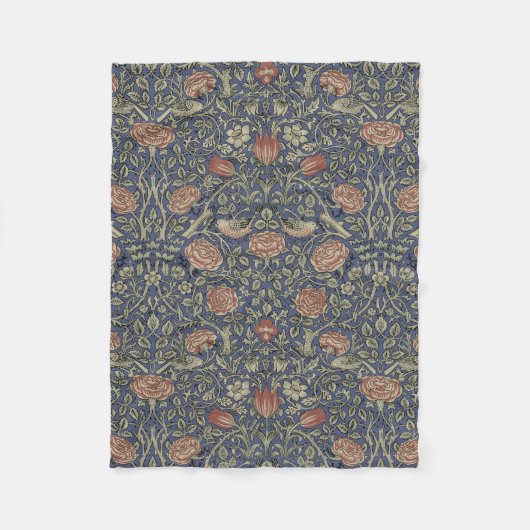 William Morris Tudor Roos Wallpaper Fleece Deken (Voorkant)