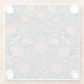 William Morris Tudor Roos Wallpaper Glazen Onderzetter (Achterkant)