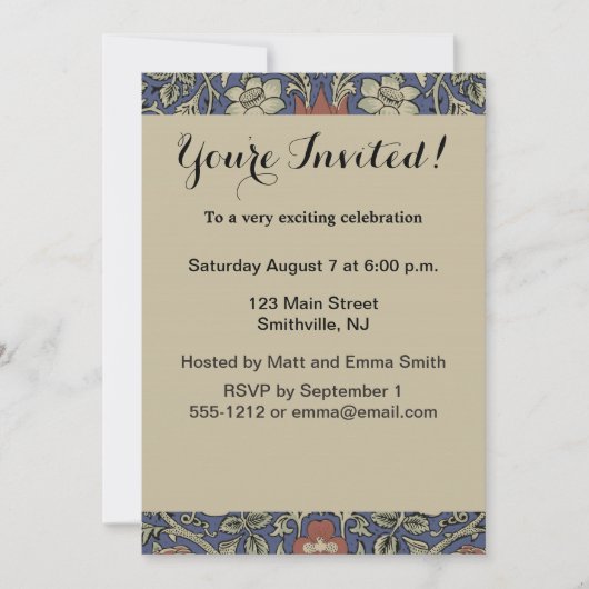 William Morris Tudor Roos Wallpaper Kaart (Voorkant)