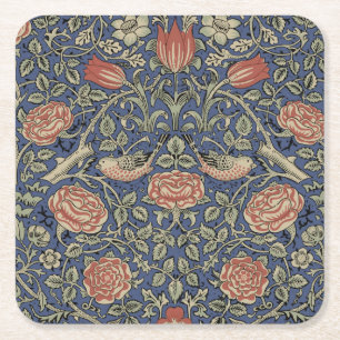 William Morris Tudor Roos Wallpaper Kartonnen Onderzetters