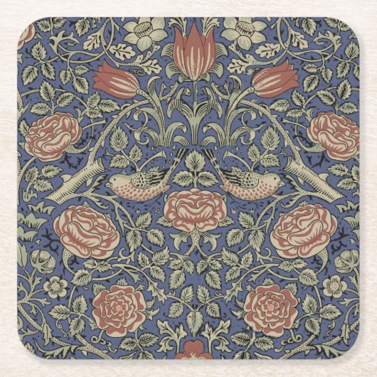 William Morris Tudor Roos Wallpaper Kartonnen Onderzetters (Voorkant)