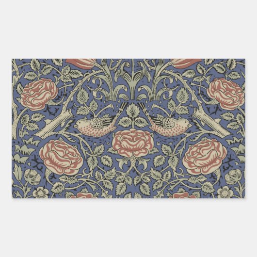 William Morris Tudor Roos Wallpaper Rechthoekige Sticker (Voorkant)