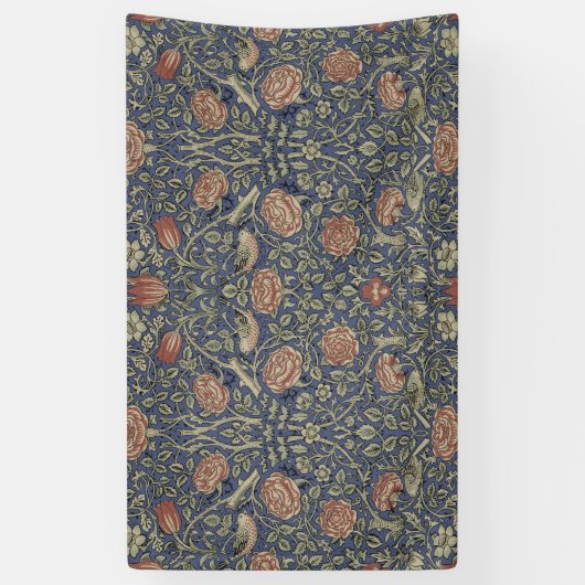 William Morris Tudor Roos Wallpaper Spandoek (Verticaal)