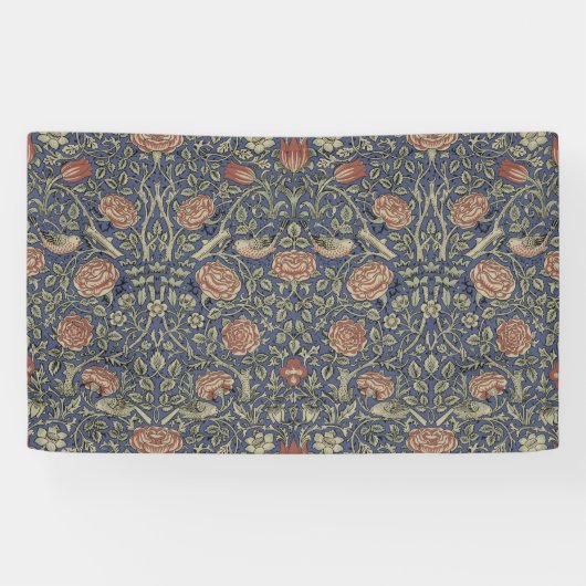 William Morris Tudor Roos Wallpaper Spandoek (Horizontaal)