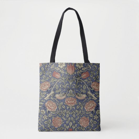 William Morris Tudor Roos Wallpaper Tote Bag (Voorkant)