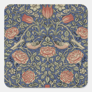 William Morris Tudor Roos Wallpaper Vierkante Sticker