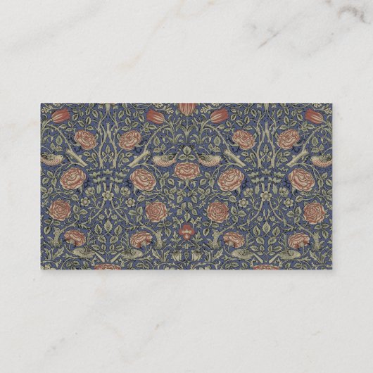 William Morris Tudor Roos Wallpaper Visitekaartje (Achterkant)